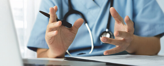 ConferMED nurse talking to patient